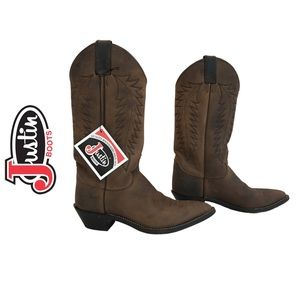 Justin Taupe Leather Boots